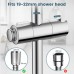 Shower Head Holder with Hook, Universal Adjustable 19-25mm Clamp for Shower Slide Bar, 45° Rotation Bracket for Bathroom Shower Rail Rod, Chrome
